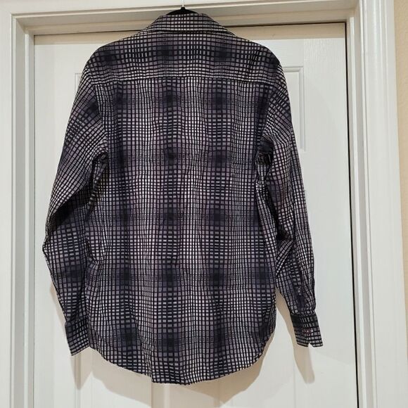 Bugatchi uomo black and grey check shirt - Picture 4 of 4